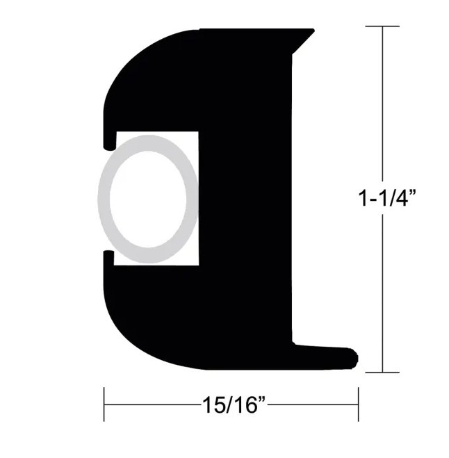 TACO Flexible Vinyl Boat Rub Rail Kit Black w/Blk Insert 1-1/4" x15/16" 50FT