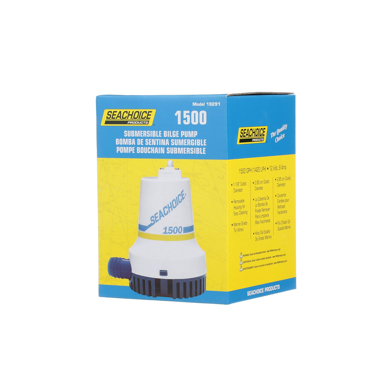 Seachoice New 12Volt Bilge Pump 1500 GPH, 50-19291