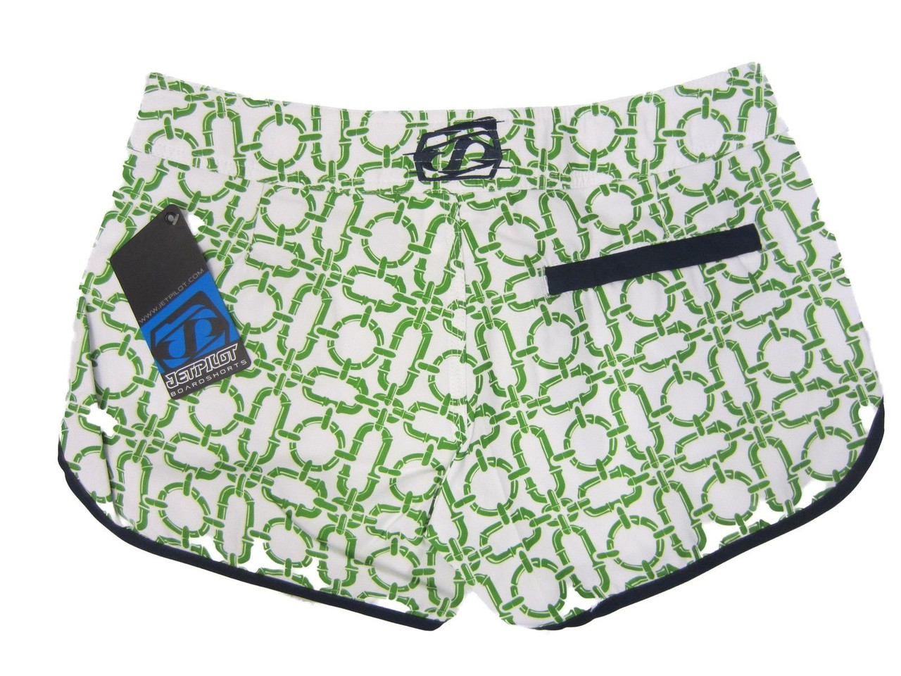 JetPilot New Women's Sizzle Shorts Green/White Ladies Watercraft Size 11