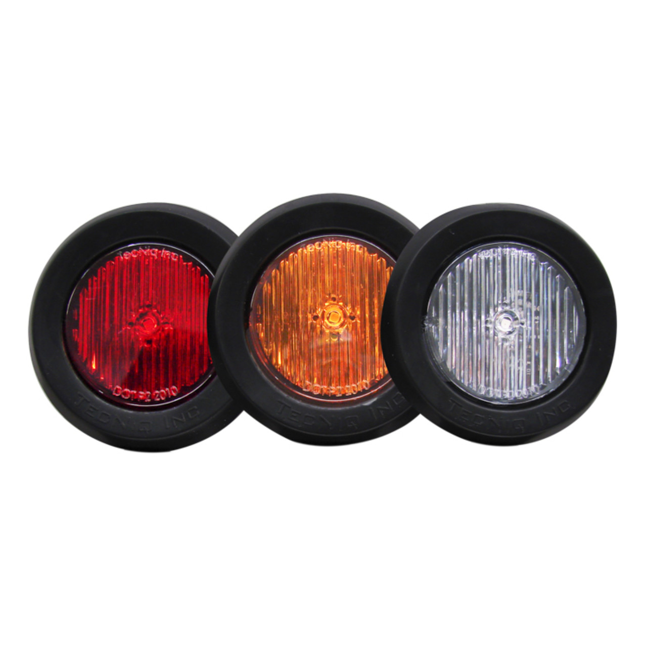 Tecniq OEM 2" Round Red Sidemarker Clear Lens w/ Pig Tail, S30-RC0P-1