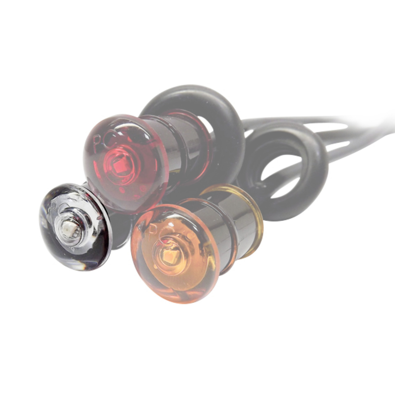 Tecniq OEM White Mini PC Sidemarker Clear Lens white ground wire, S34-WC09-1