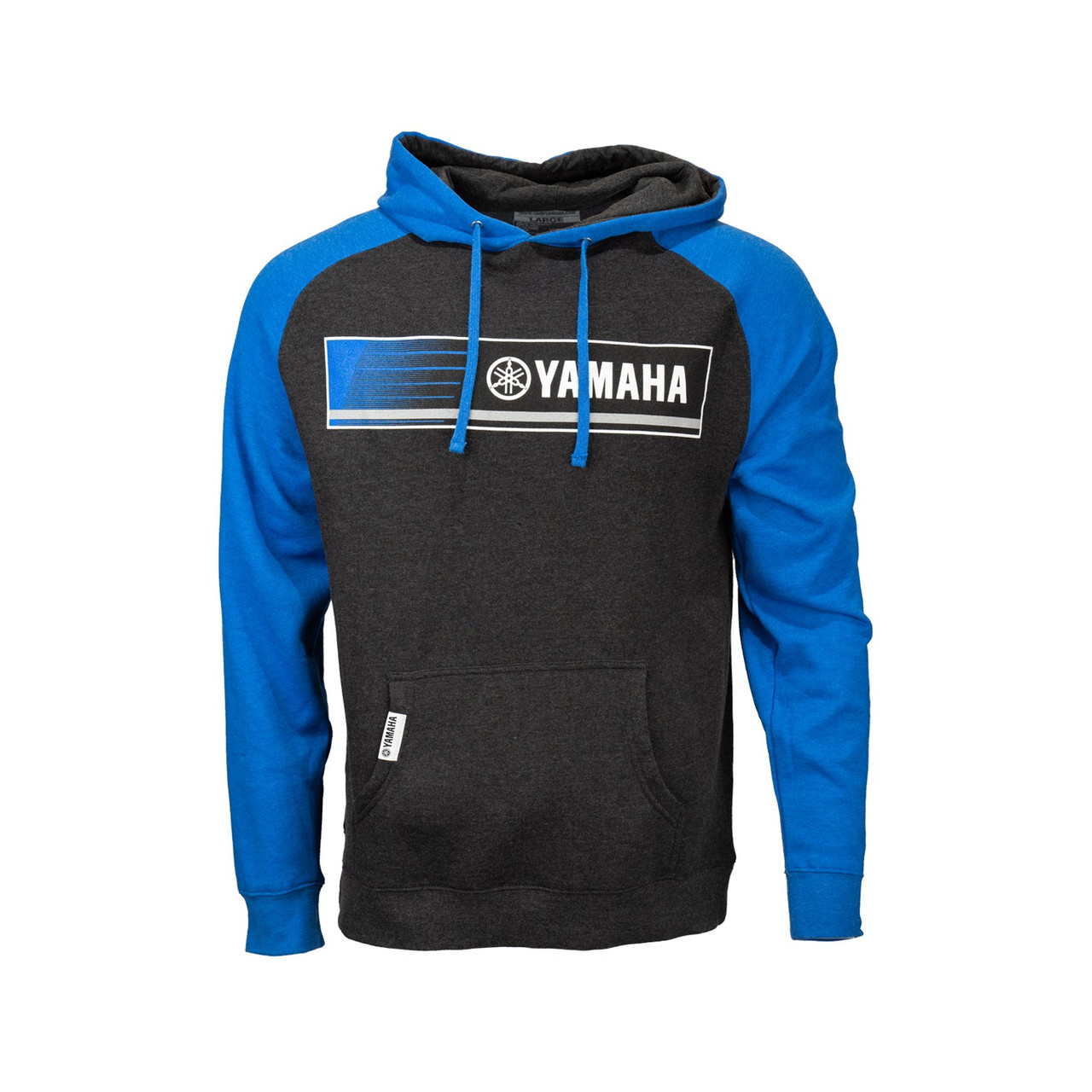 Yamaha New OEM, Blue Revs Men's Branded Charcoal Two-Tone Hoodie CRP-20FBR-CH-3X