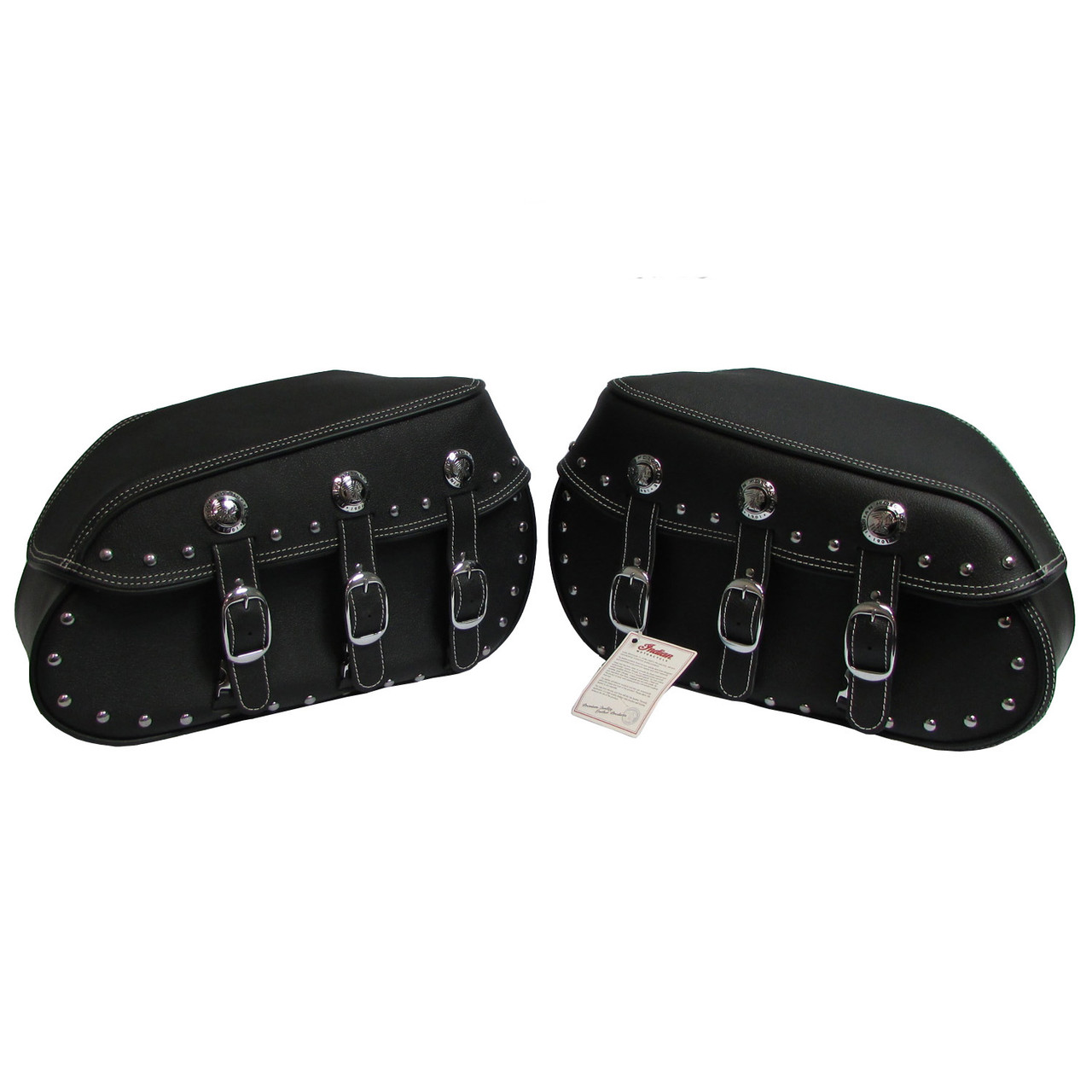 Indian Motorcycle New OEM Black Leather Vintage Saddlebags, Dark Horse, N5240007