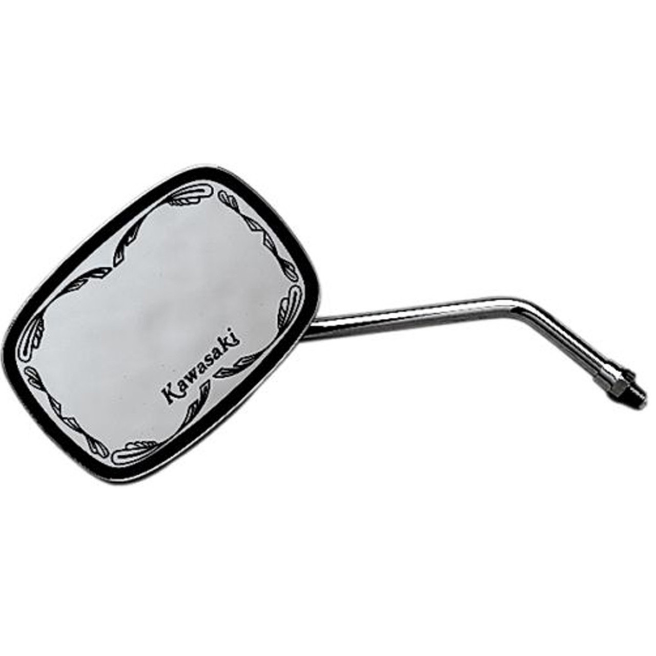 New Kawasaki Motorcycle Scrolled Chrome Cast Mirror Kawasaki, M21740, 20-21740