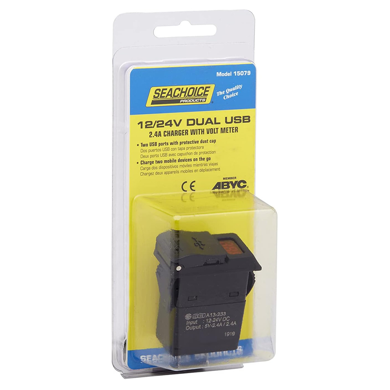 Seachoice New, Dual USB Voltmeter, 12-24V, 50-15079