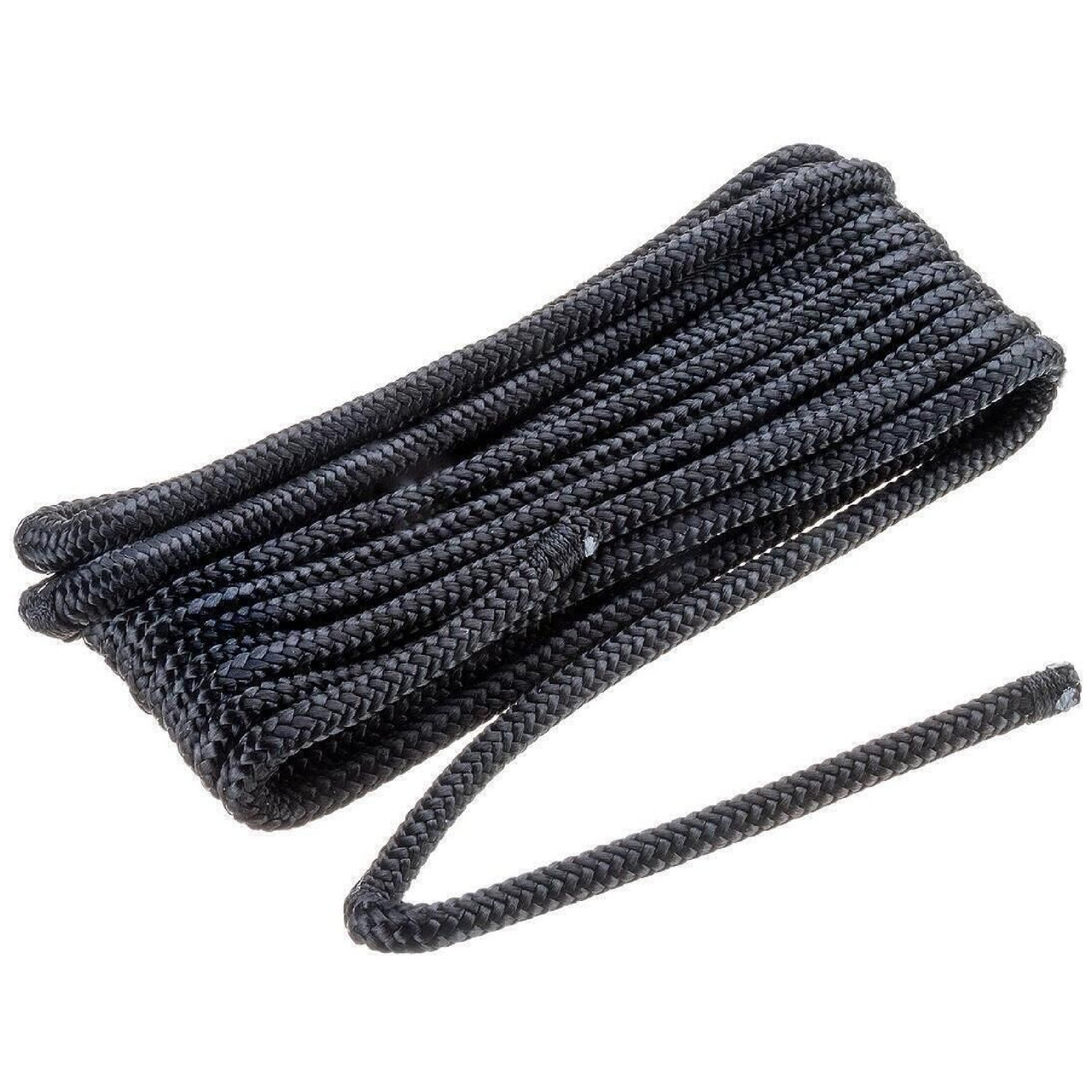 Seachoice Fender Line Double Braided Nylon 1/4'' x 6ft Black, 50-40861