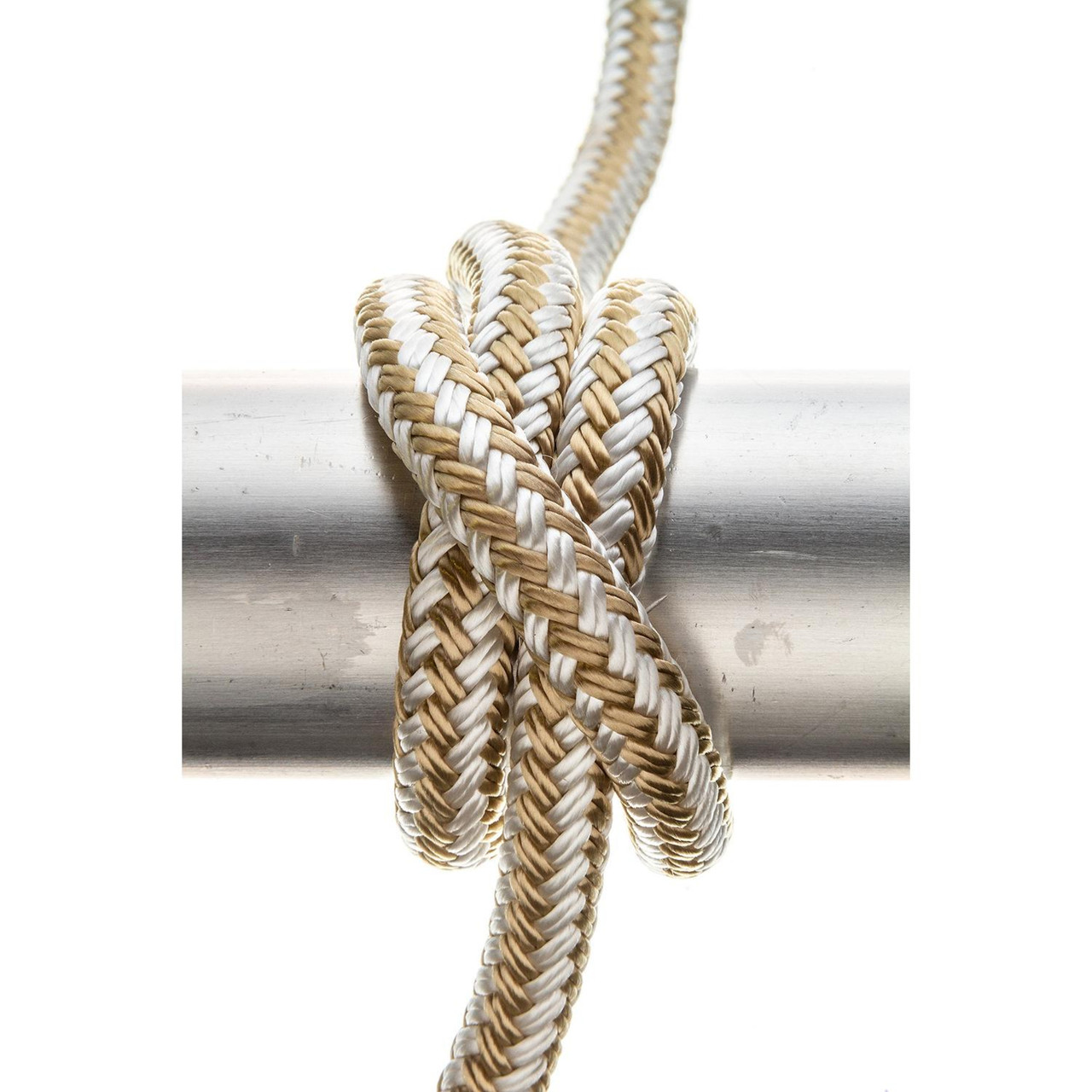 Seachoice New Double Brad Dock Line Gold/White 3/8"x15', 50-40011