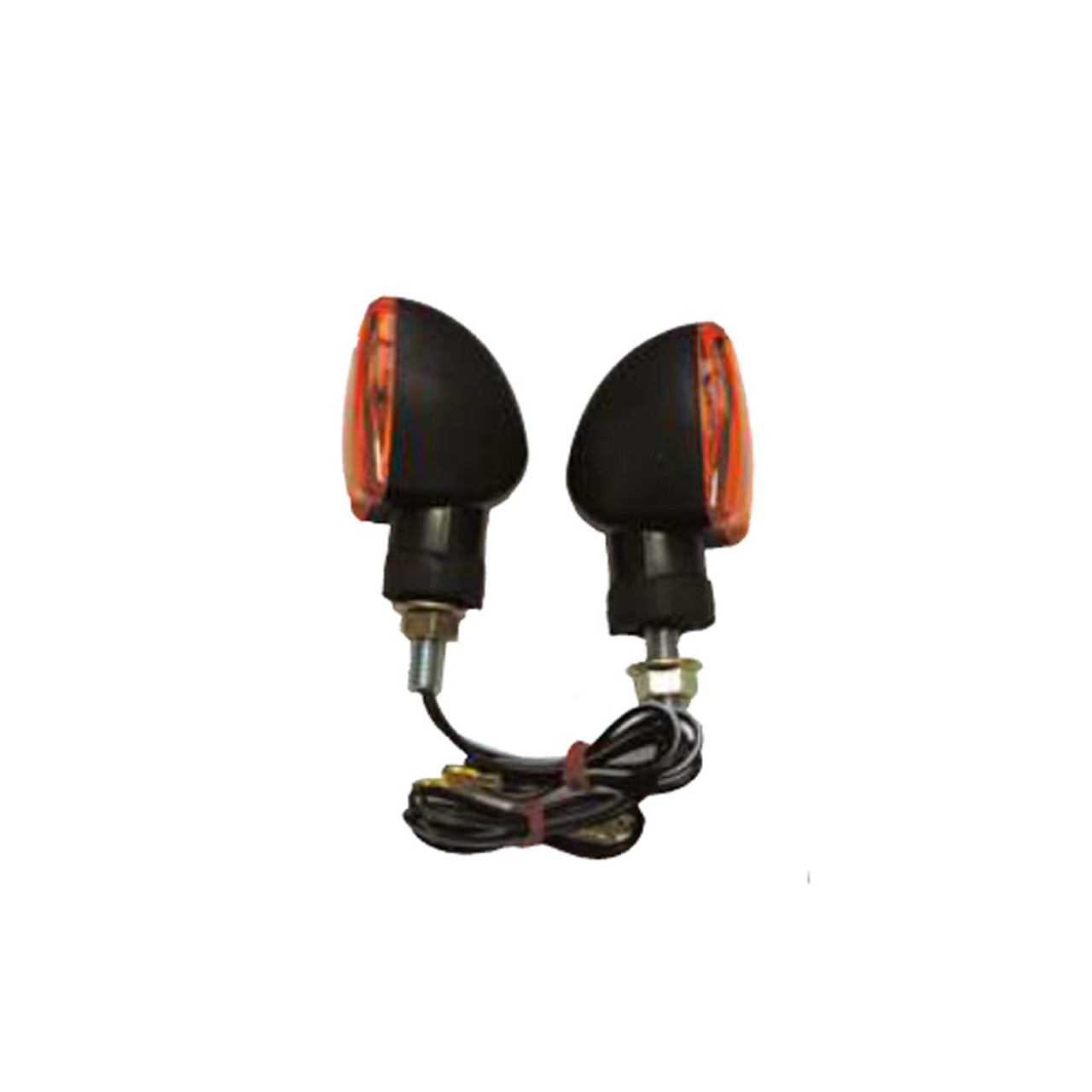 K&S Technologies New Motorcycle Black Mini Marker Lights Amber Lens, 25-8380
