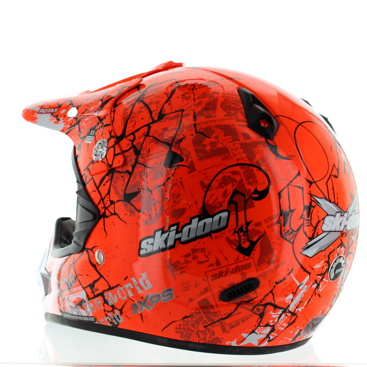 BRP New OEM Ski-Doo Snowcross Rebellious Orange Graphic Helmet X-S, 4473610212