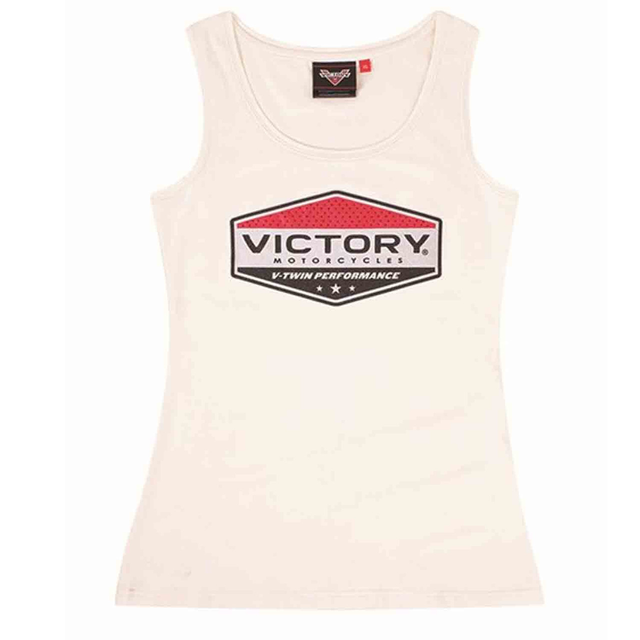 Victory Motorcycle New OEM Women's White Antique Logo Tank Shirt, XL, 286799109