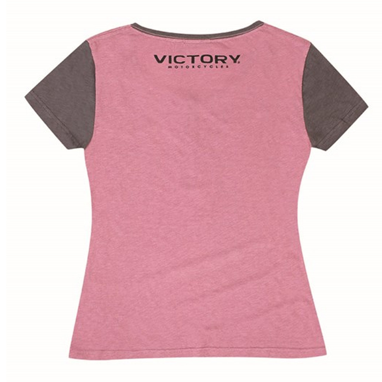 Victory Motorcycle New OEM Women's Pink Henley Tee Shirt, Small, 286799002