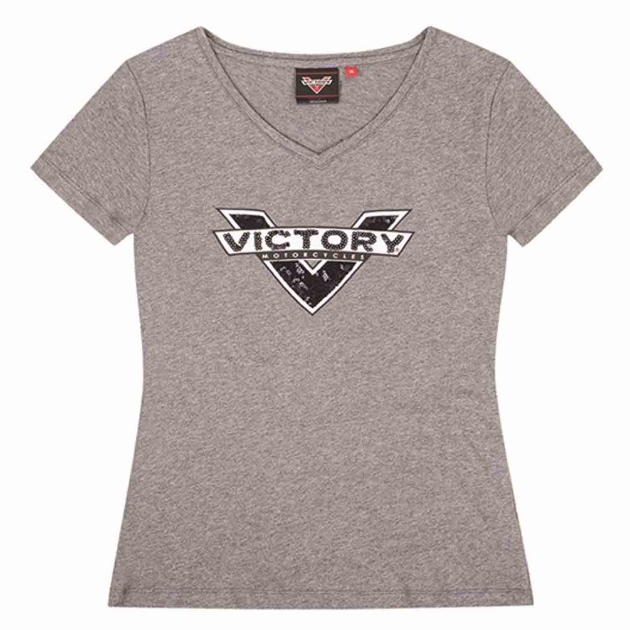 Victory Motorcycle New OEM Women's Grey Badge Tee Shirt, Small, 286798702