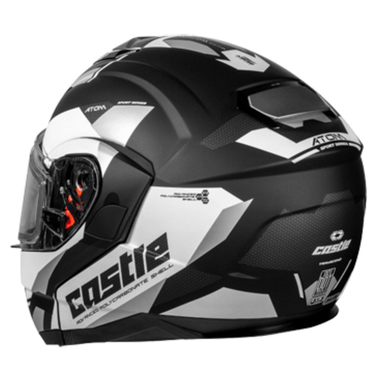 Castle X New Medium Atom SV Transcend Modular Helmet w/Electric Shield Matte White, 36-23404