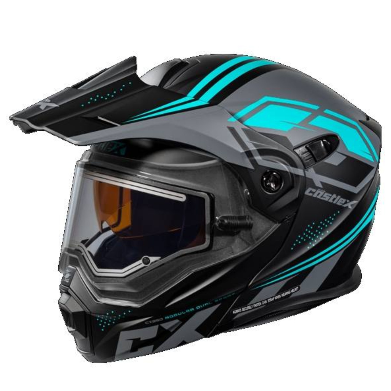 Castle X New EL CX950 Siege Unisex Black/Turquoise Small Helmet, 45-29724