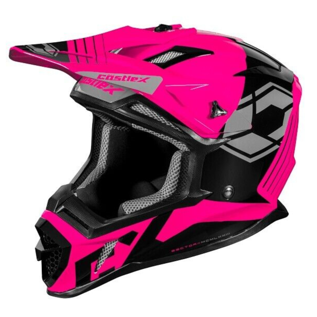Castle X New Unisex Pink Glo X-Large CX200 Sector Helmet, 35-5188