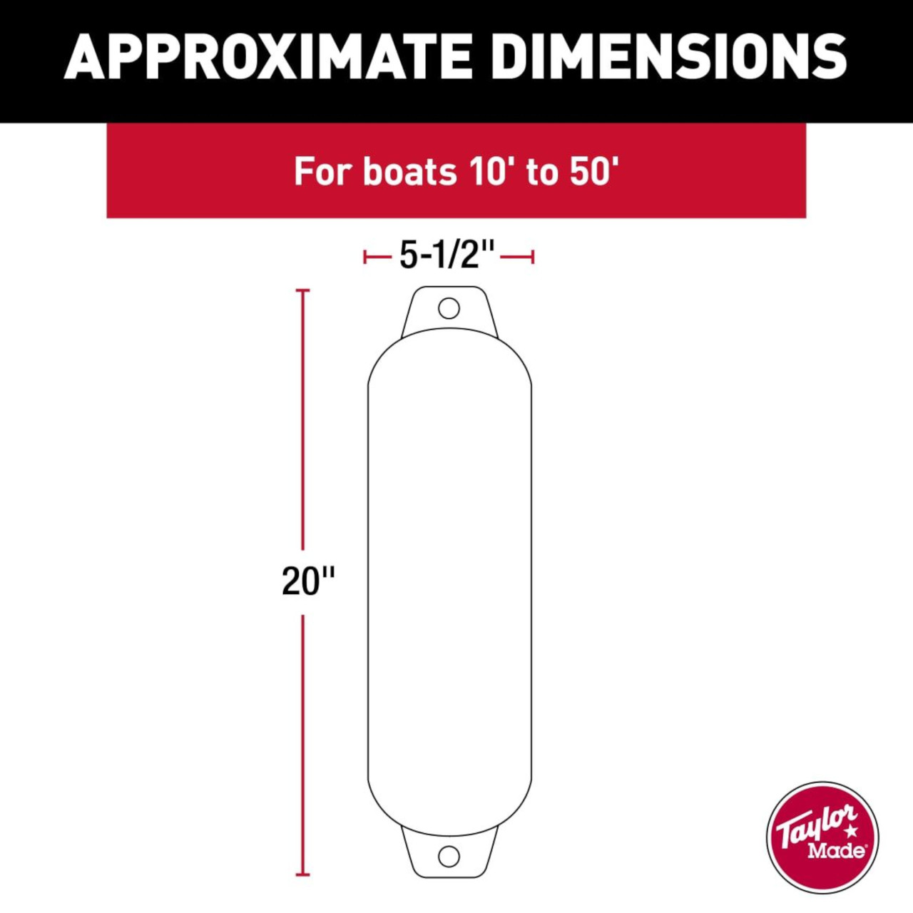 Taylor Made, 8½" x 20" Inflatable Vinyl Hull Gard Fender, 32-1022