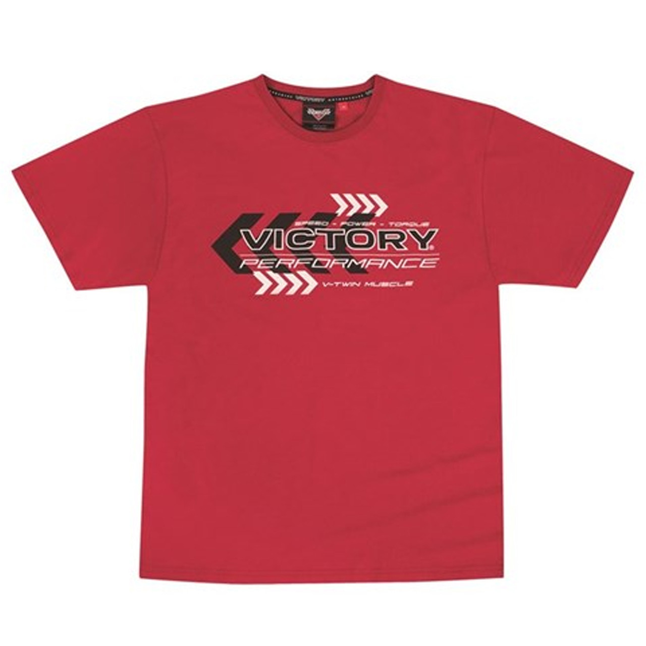 Victory Motorcycle New OEM Men's Red Chevron Short Sleeve Shirt, Small, 28663040