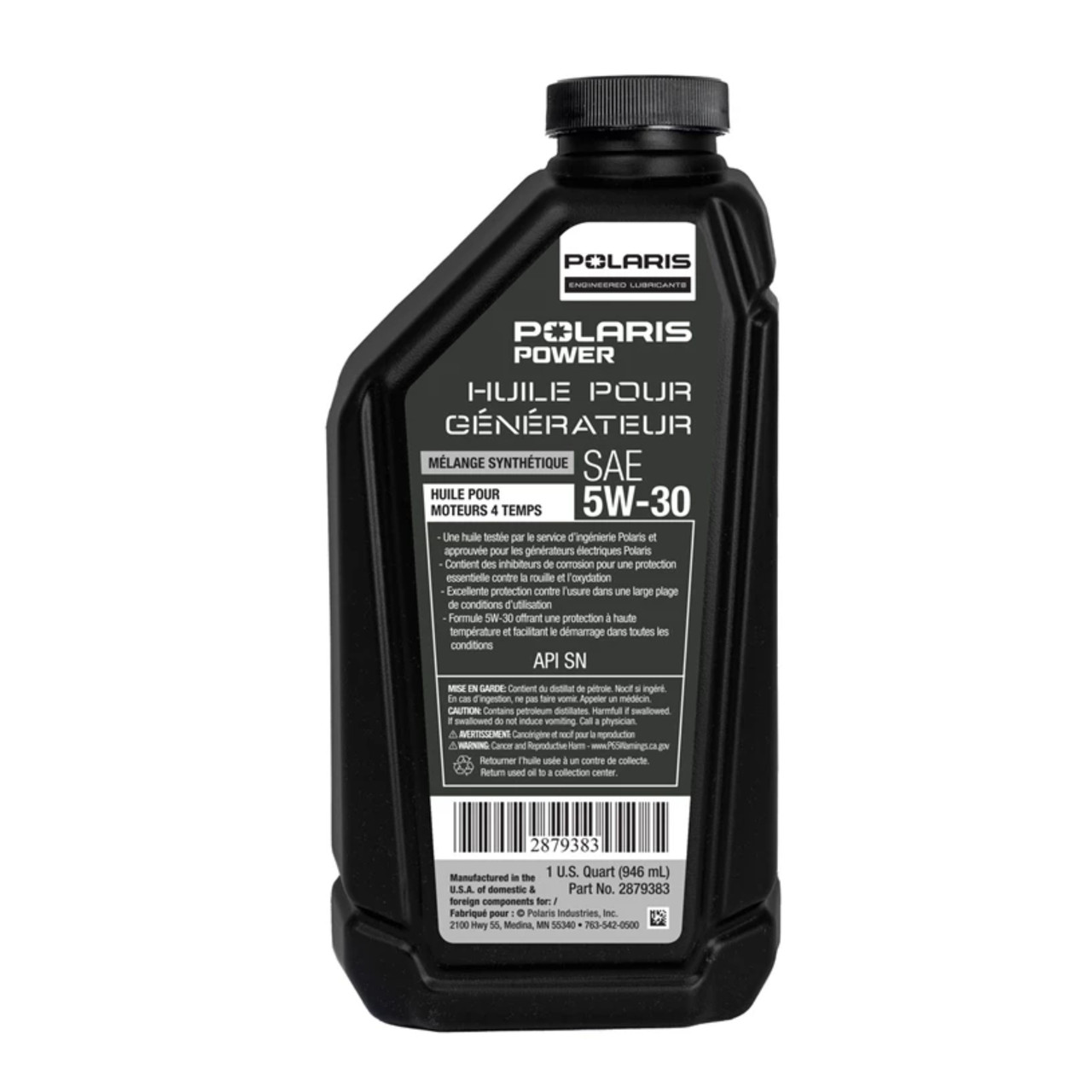 Polaris New OEM Synthetic Blend 4-Cycle Engine Generator Oil, SAE 5W-30, 2879383