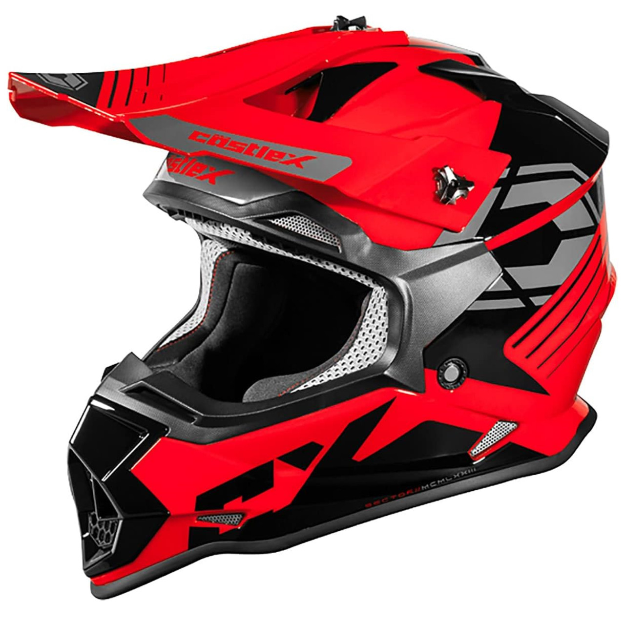 Castle X New Youth X-Large Boy's Red Mode MX Sector Helmet, 35-3018