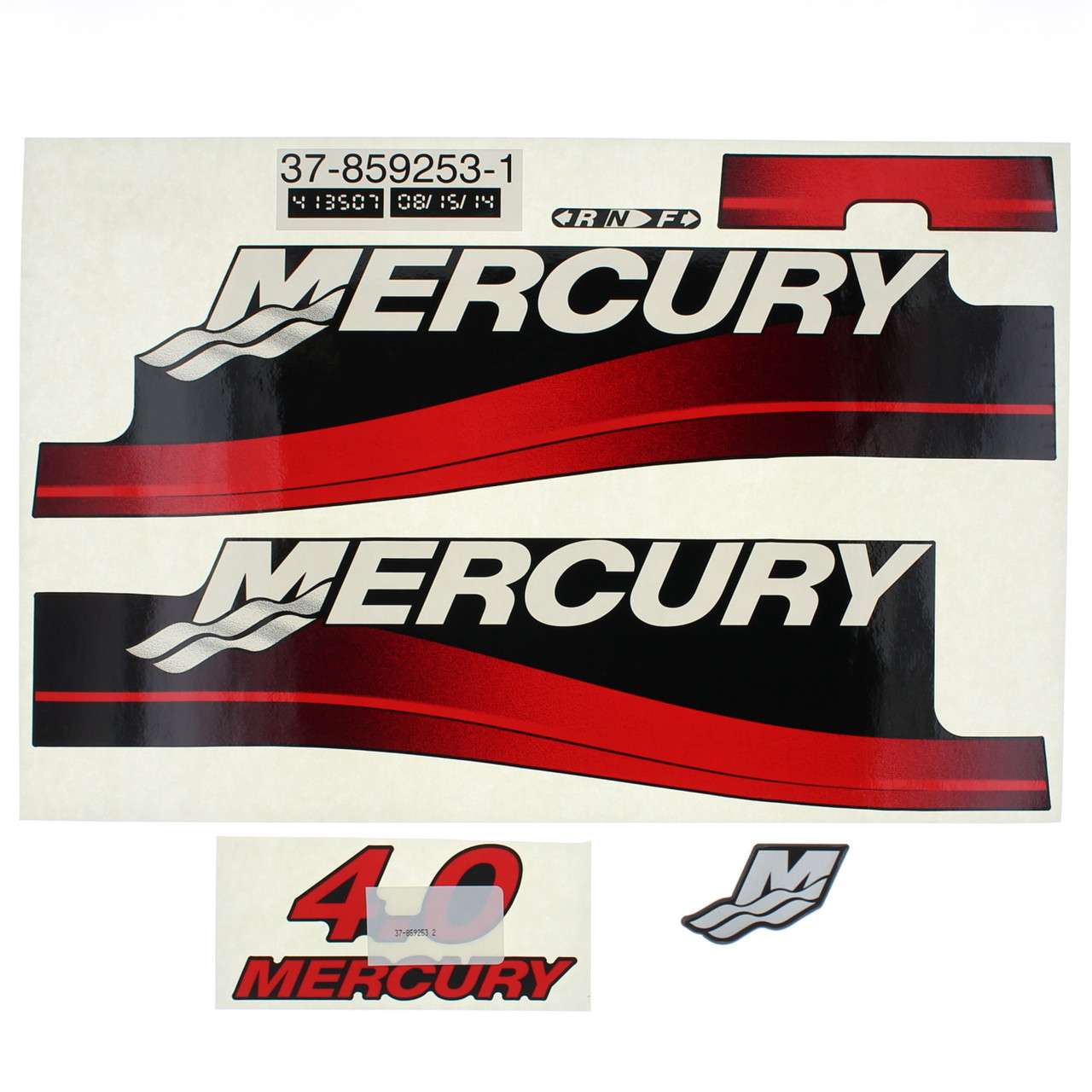 Mercury Marine/Mercruiser  New OEM Quicksilver Black 4 Decal Set, 37-15818A00