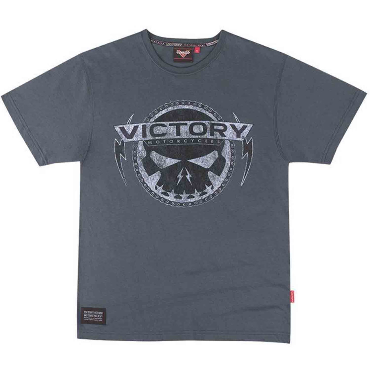 Victory Motorcycle New OEM Men's Blue Bolt Skull Tee Shirt, Small, 286618502