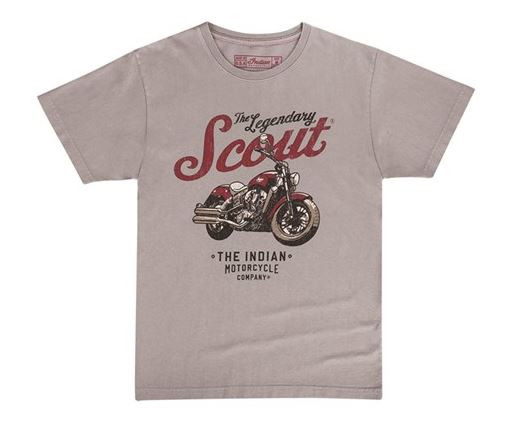 Indian Motorcycle OEM Scout Script T-Shirt Grey Men's Small, 286617202