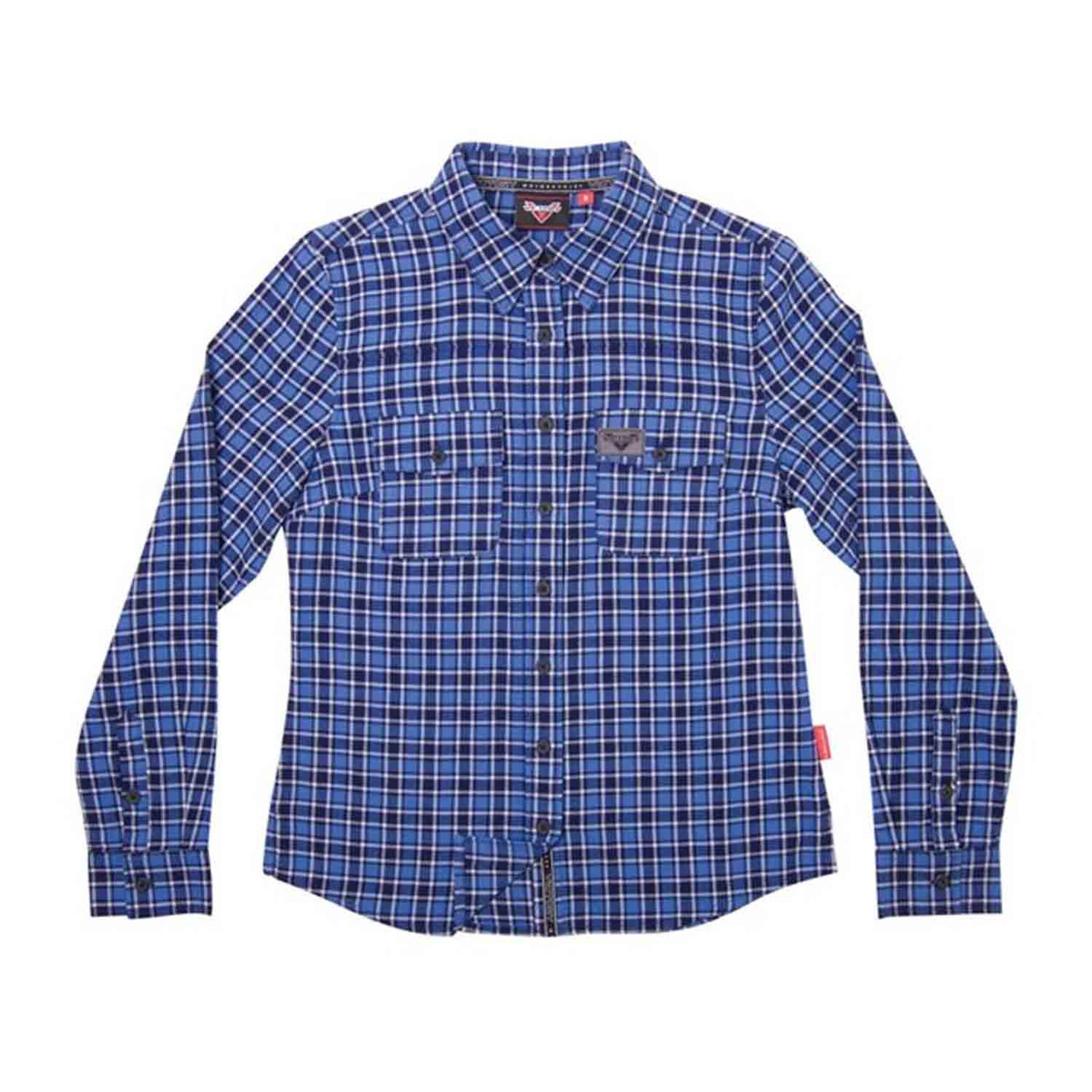 Victory Motorcycle New OEM Women's Blue Plaid 2 Shirt, Medium, 286365203