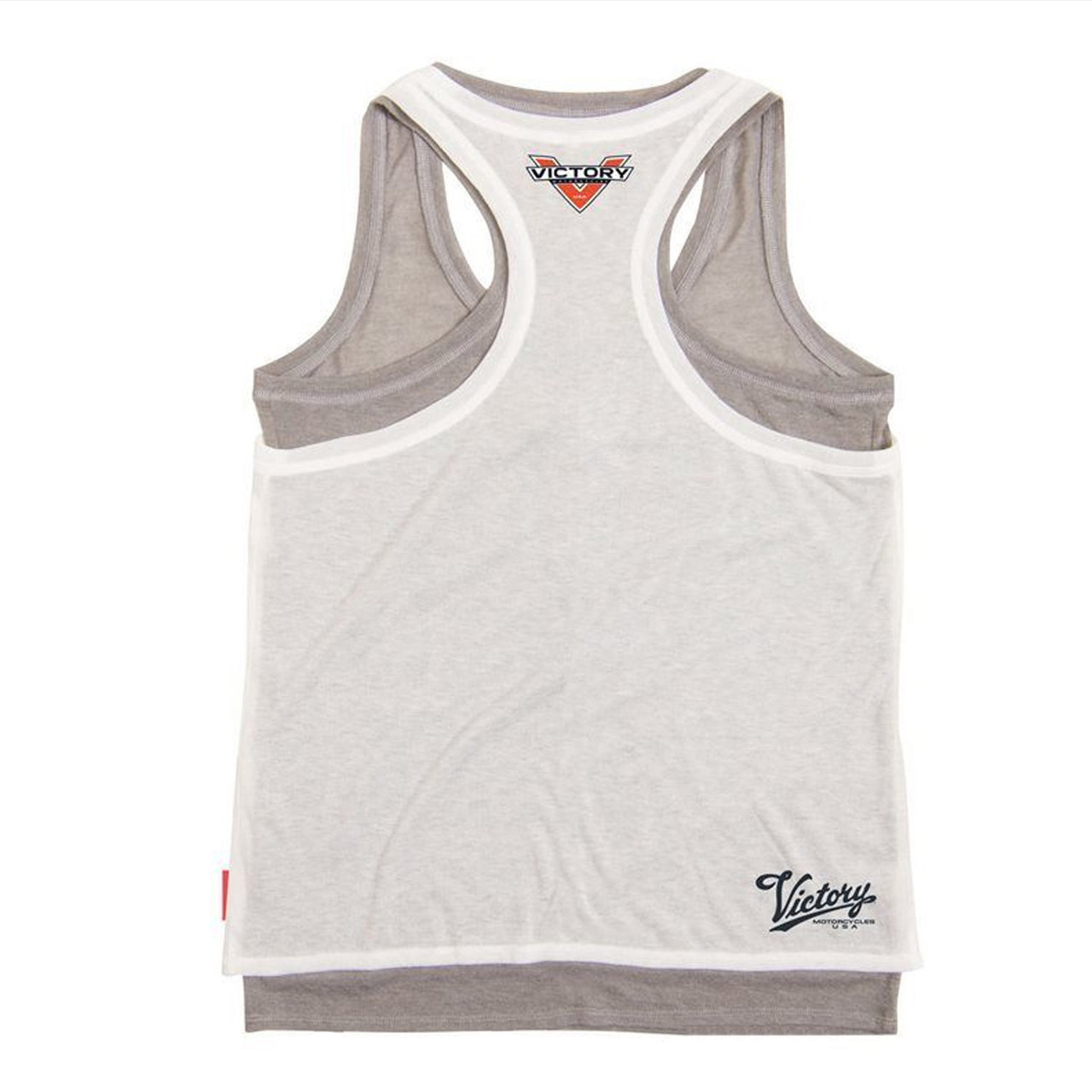 Victory Motorcycle New Women's White & Grey Ace 2 Tank, X-Large, 286364909