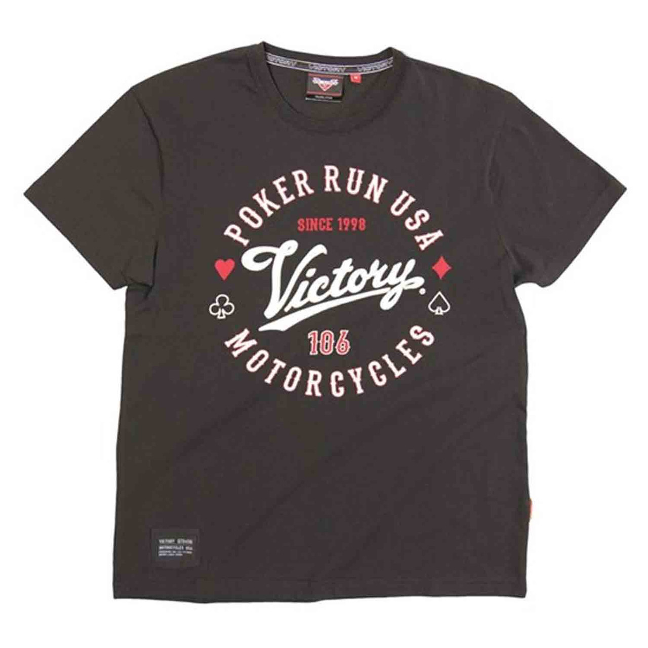 Victory Motorcycle New OEM Men's Black Poker Run Tee Shirt, Small, 286364602