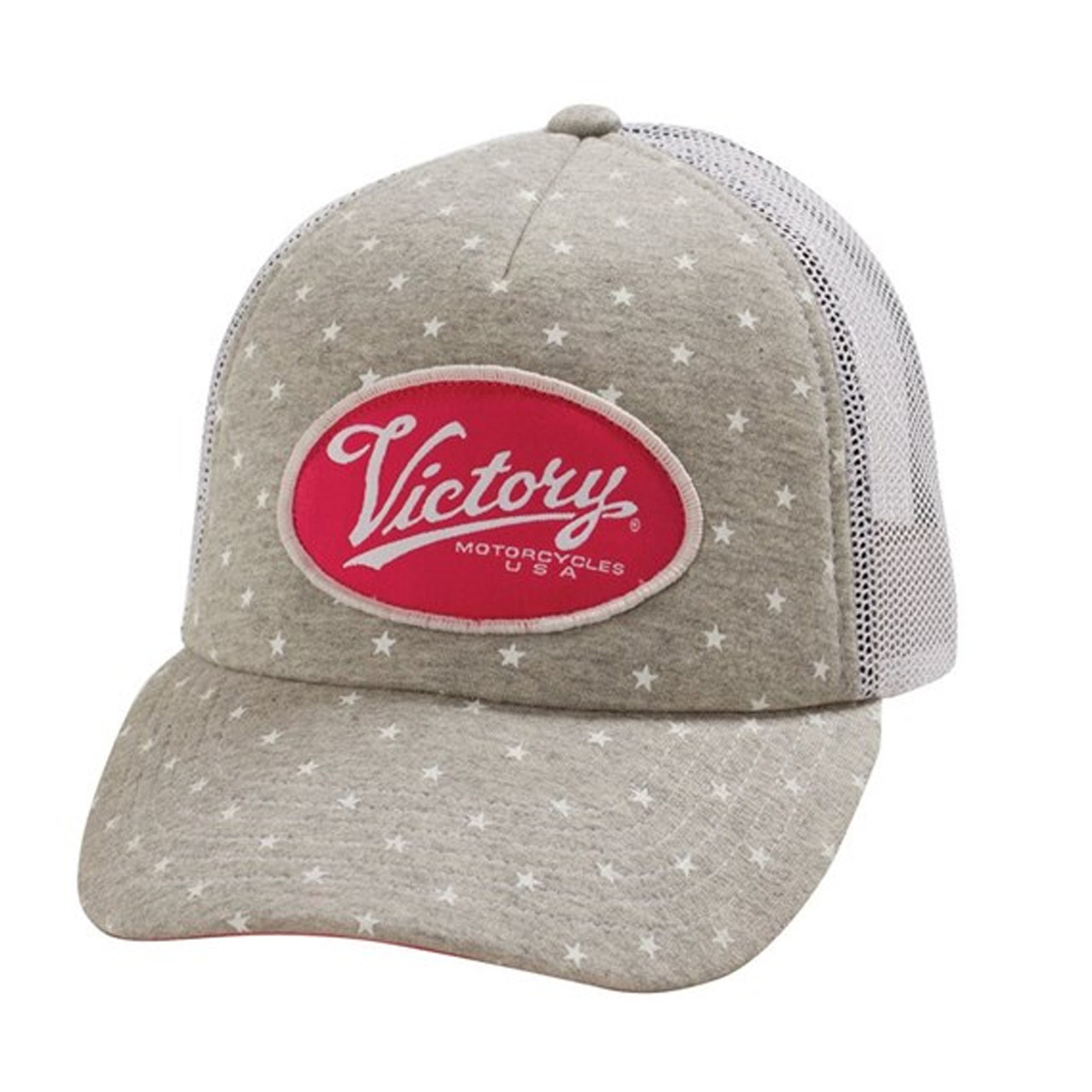 Victory Motorcycle New OEM Women's Grey & White Marl Trucker Hat, 2863621