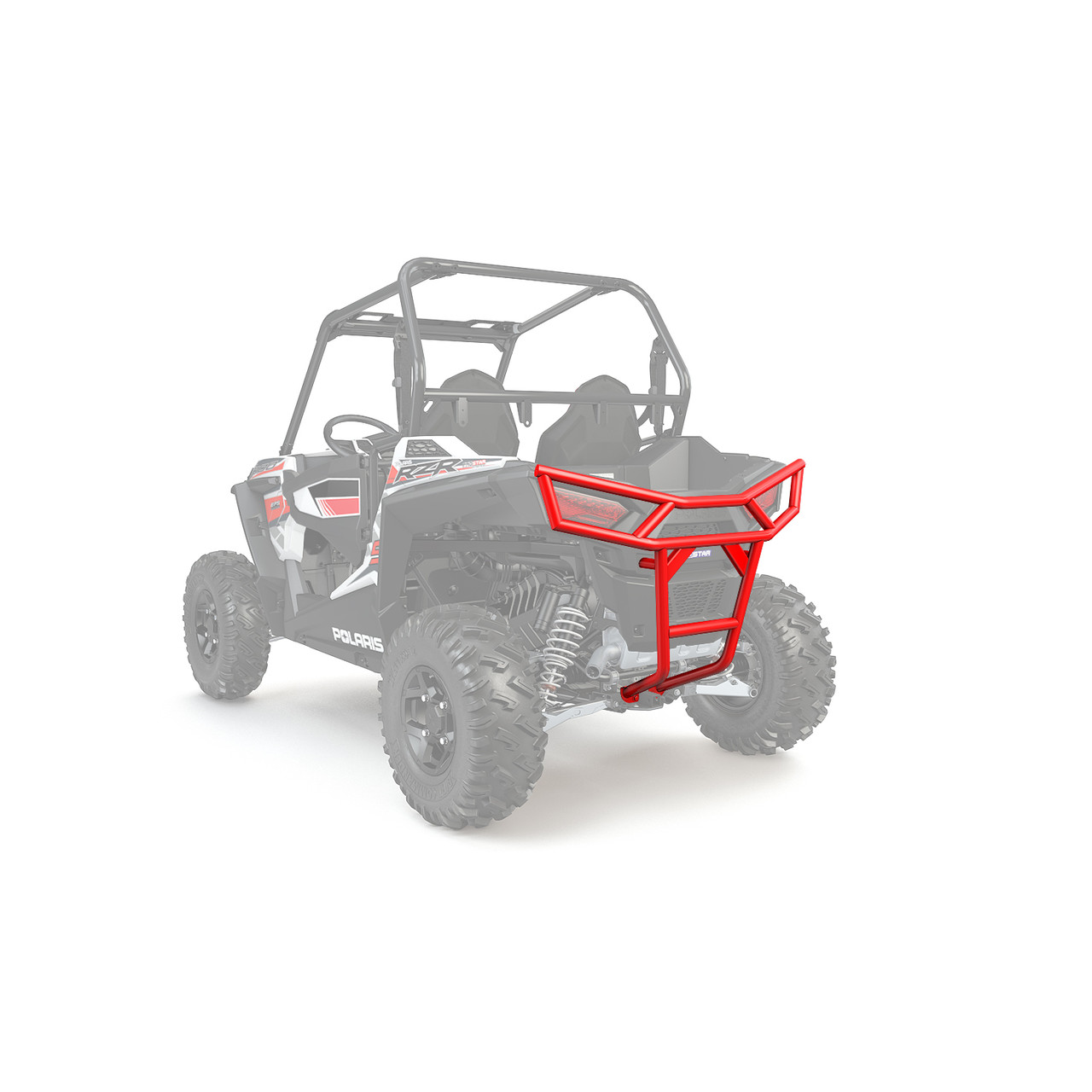 Polaris New OEM Rear Deluxe Bumper Indy Red RZR, 2881590-293