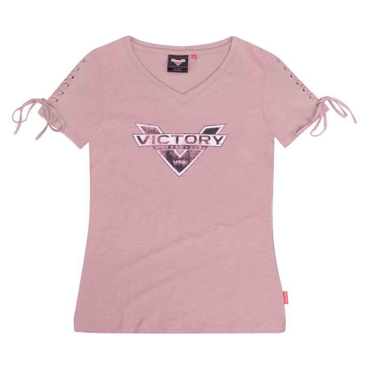 Victory Motorcycle New OEM Women's Pink Logo V-Neck T-Shirt, Small, 286518502