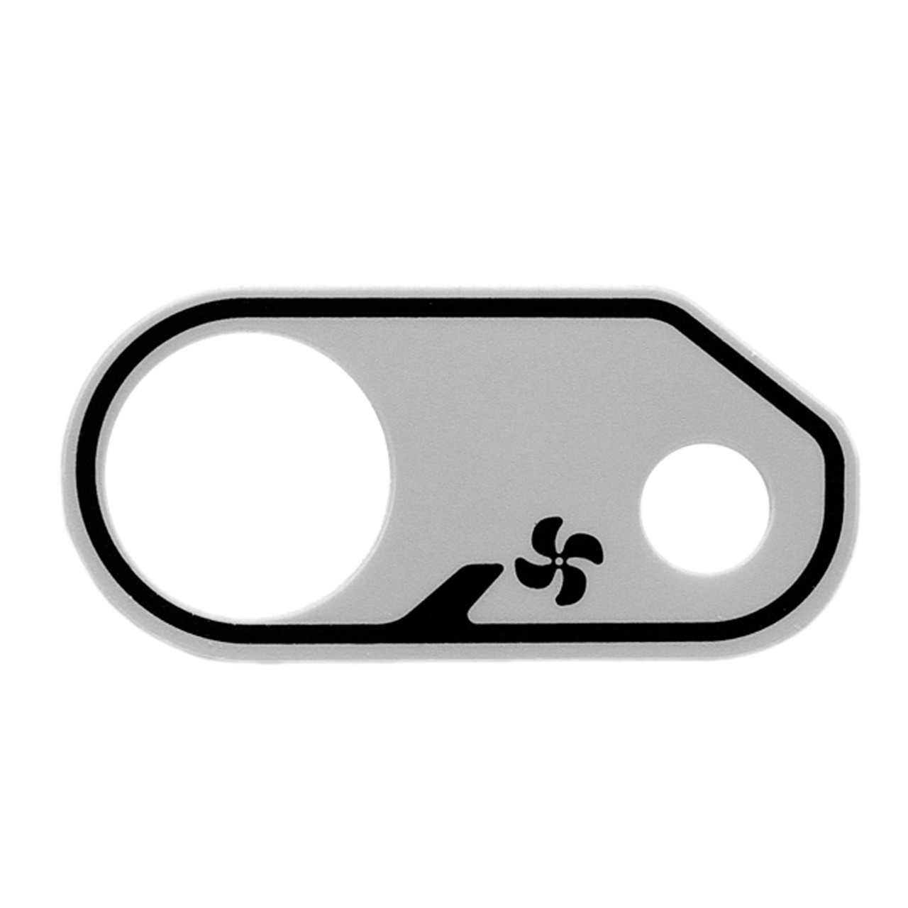 Sea-Doo Black/Gray 3 1/4 X 1 5/8 IN Boat Blower Fan Switch Decal, 219903564