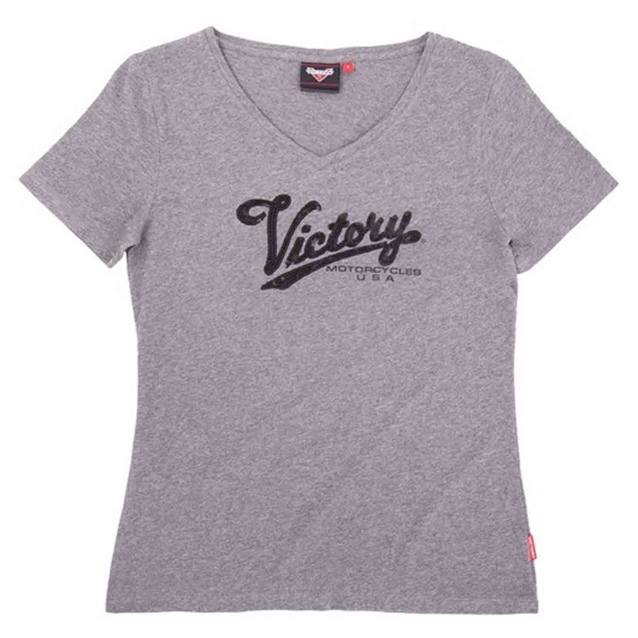 Victory Motorcycle New OEM Women's Grey Sequin Logo T-Shirt, Small, 286439902