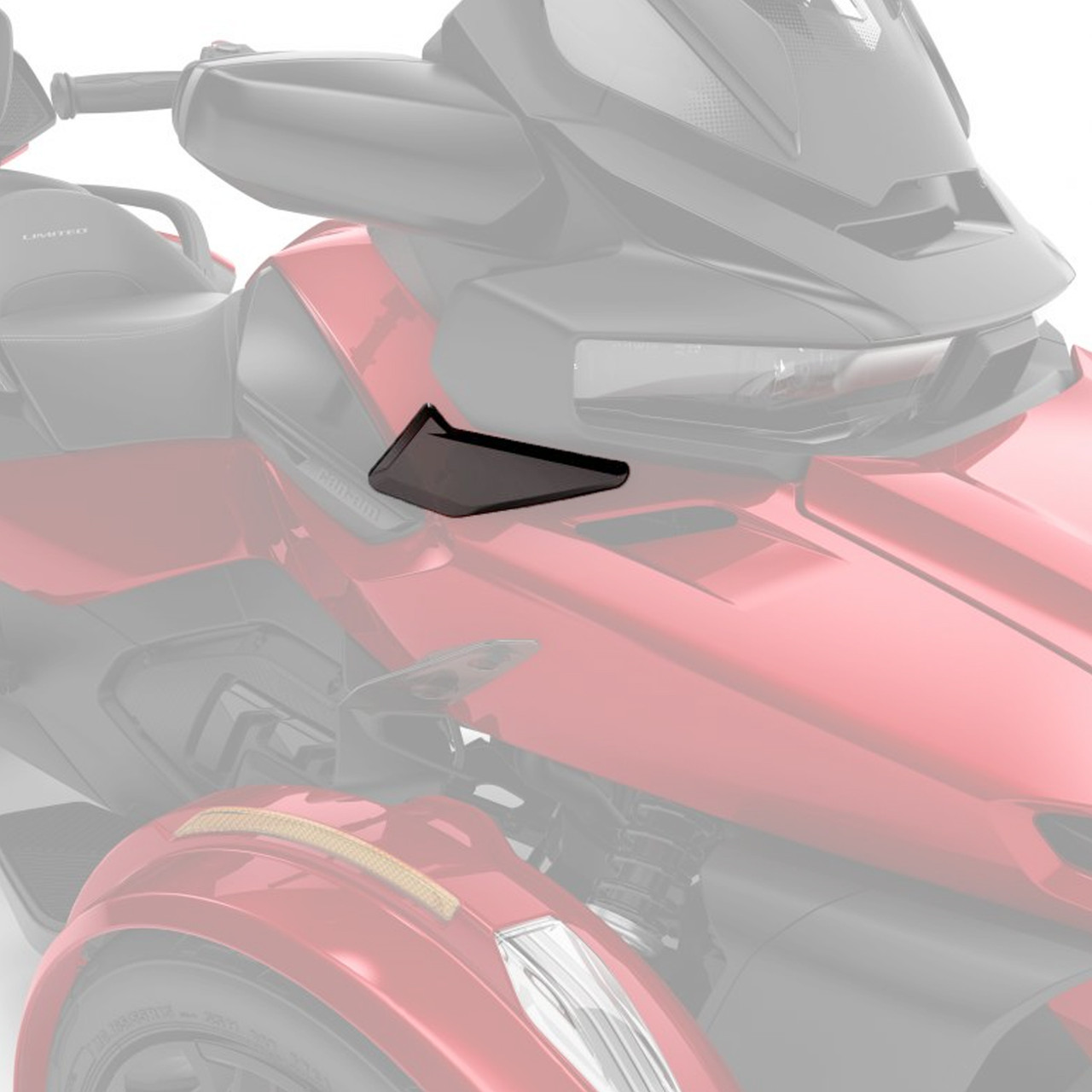 Can-Am New OEM, Spyder Black Upper Adjustable Side Wind Deflectors, 219401040