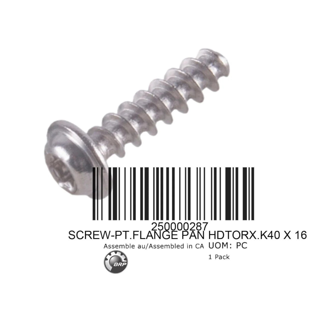 Sea-Doo OEM, K40x16 Flange Pan Torx Screw, GTX Roadster RXT Spyder, 250000287