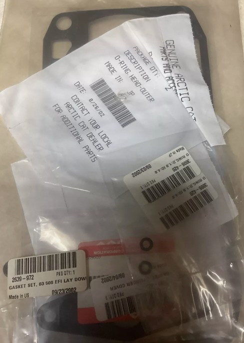 Arctic Cat New OEM Gasket Set, 500 Carb Lay Down W, 2639-972