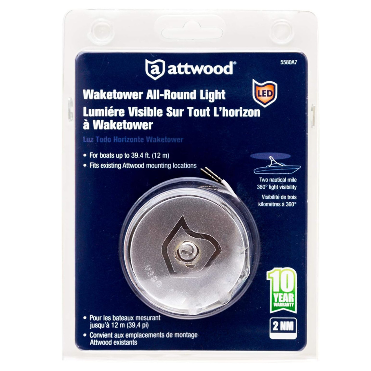 Attwood Marine New Wake Tower All-Round LED Light, 23-5580A7