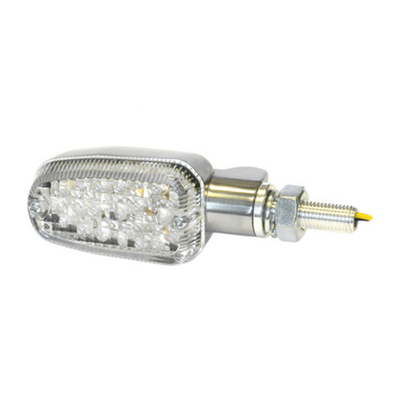 Universal Motorcycle LED Turn Signal Lights (Pair) Polished Hsg Clear Lens 2Wire