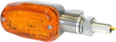 Universal Motorcycle LED Turn Signal Lights (Pair) Polished Hsg Amber Lens 3Wire