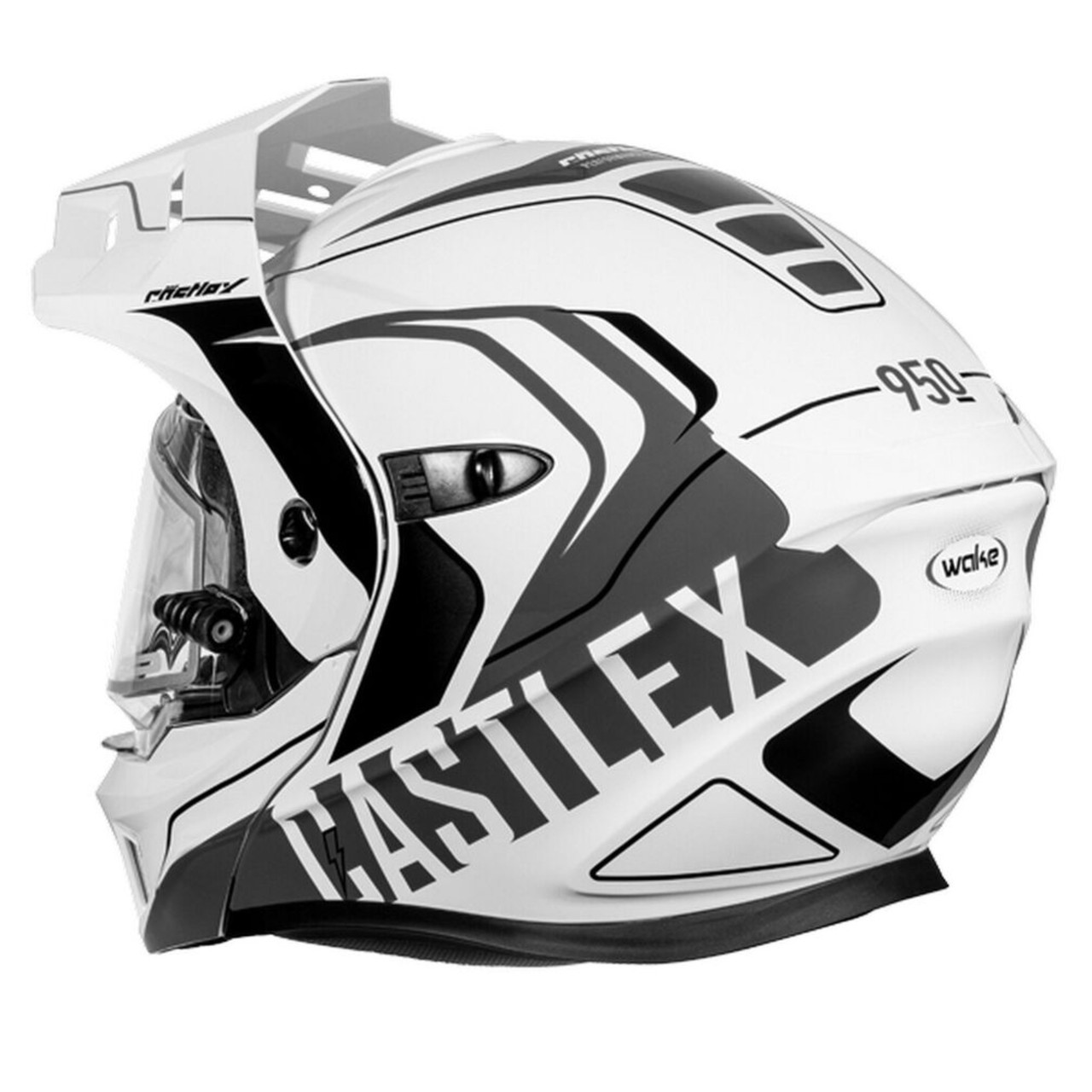 Castle X New Large Matte White/Charcoal CX950V2 Electric Wake Helm, 45-22106