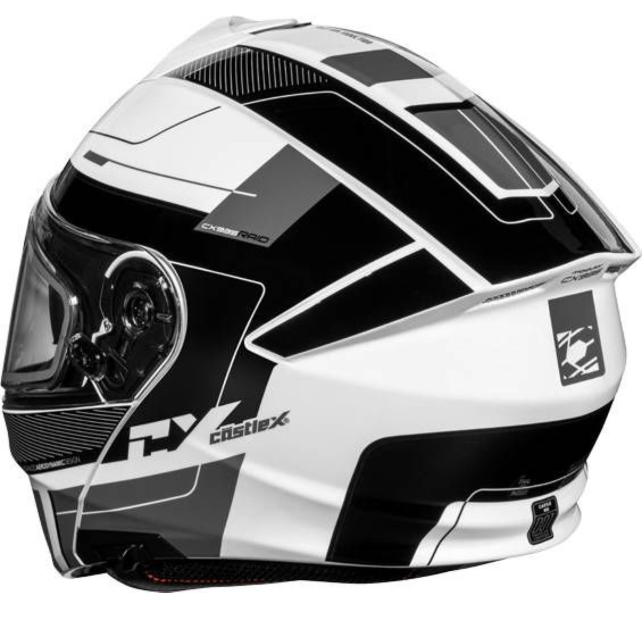 Castle X New Men's X-Large Electric Raid CX935  White/Black Helmet, 36-26108