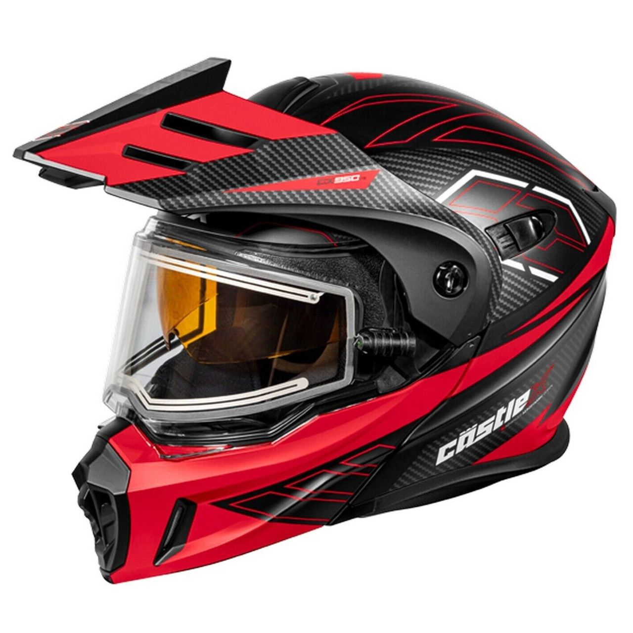 Castle X New 2X-Large Matte Black/Red CX950V2 Electric Wake Helm, 45-22219