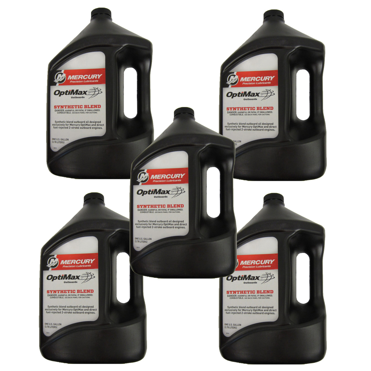 Mercury New OEM Optimax/DFI 2-Cycle Synthetic Blend Oil, 5 Gallons, 92-858037K01