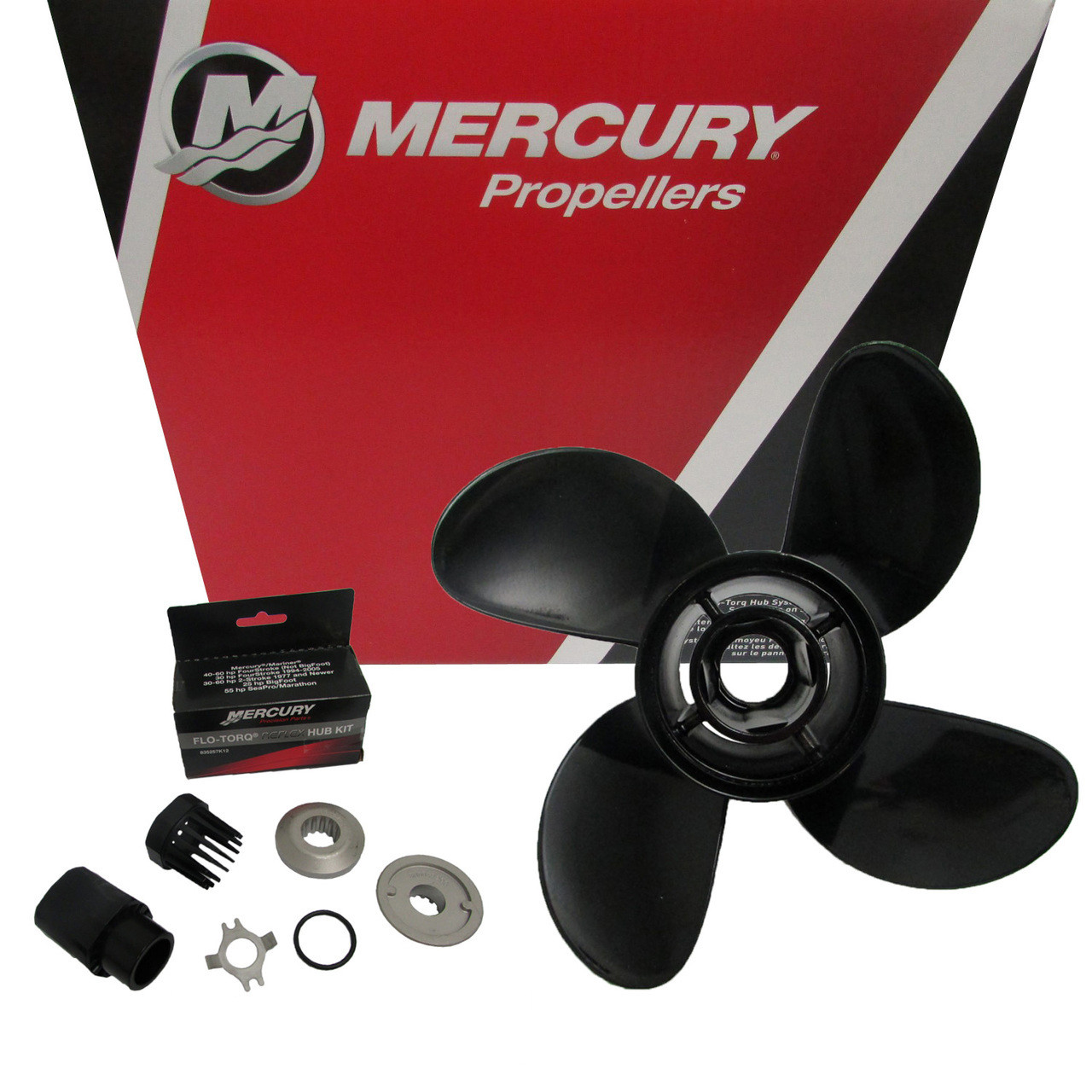 Mercury New OEM Spitfire 4 Blade Prop 10.6x12 Propeller 48-8M8026625 Pontoon 1/2