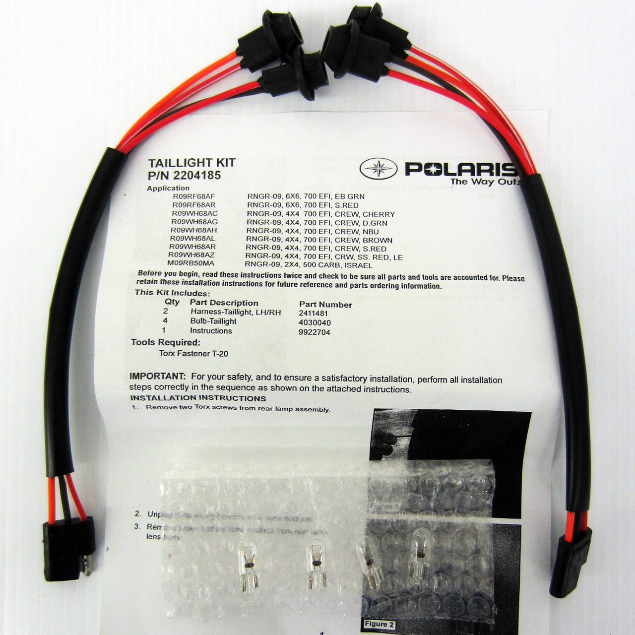 Polaris New OEM ATV LH/RH Taillight Kit Ranger,Crew,EFI