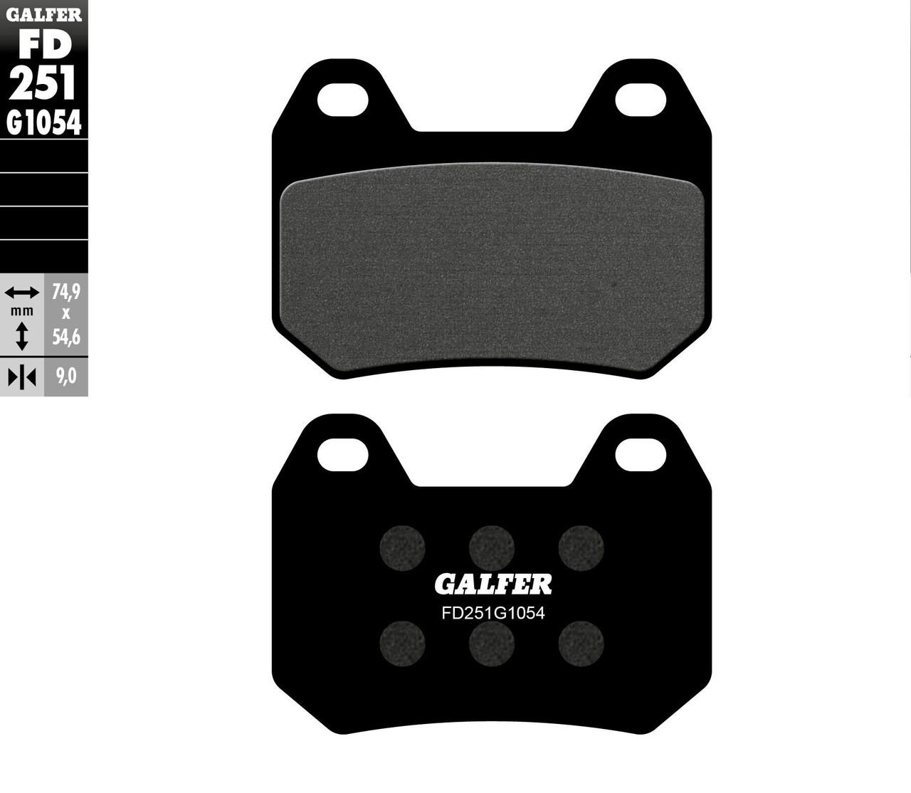 GALFER Semi-Metallic Brake Pads, 17-251S