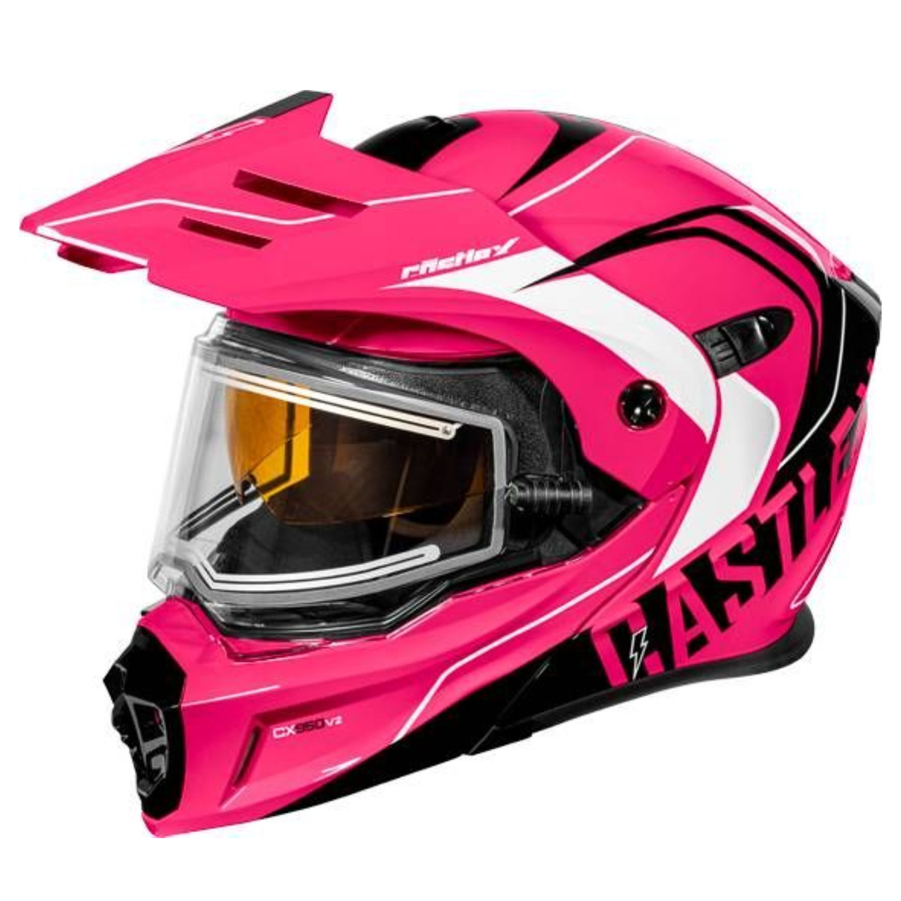 Castle X New Medium Pink-Glo/Black Electric CX950V2 Wake Helmet, 45-22184