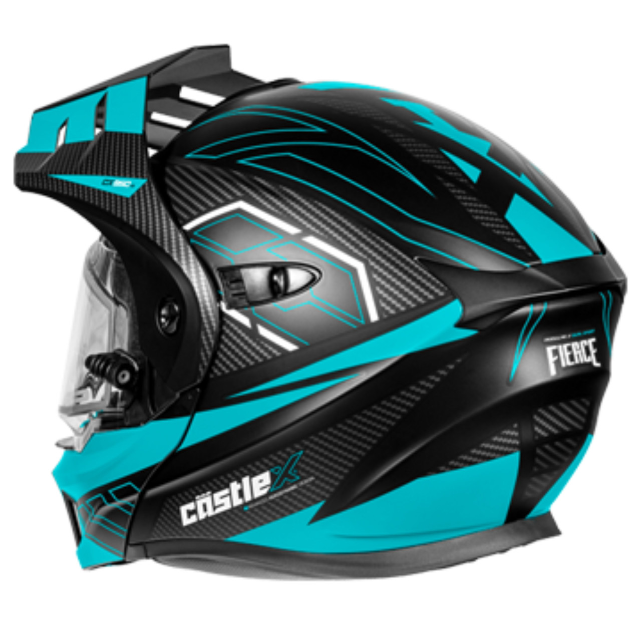 Castle X New Large Matte Black/Turquoise Electric CX950V2 Fierce Helmet 45-22226