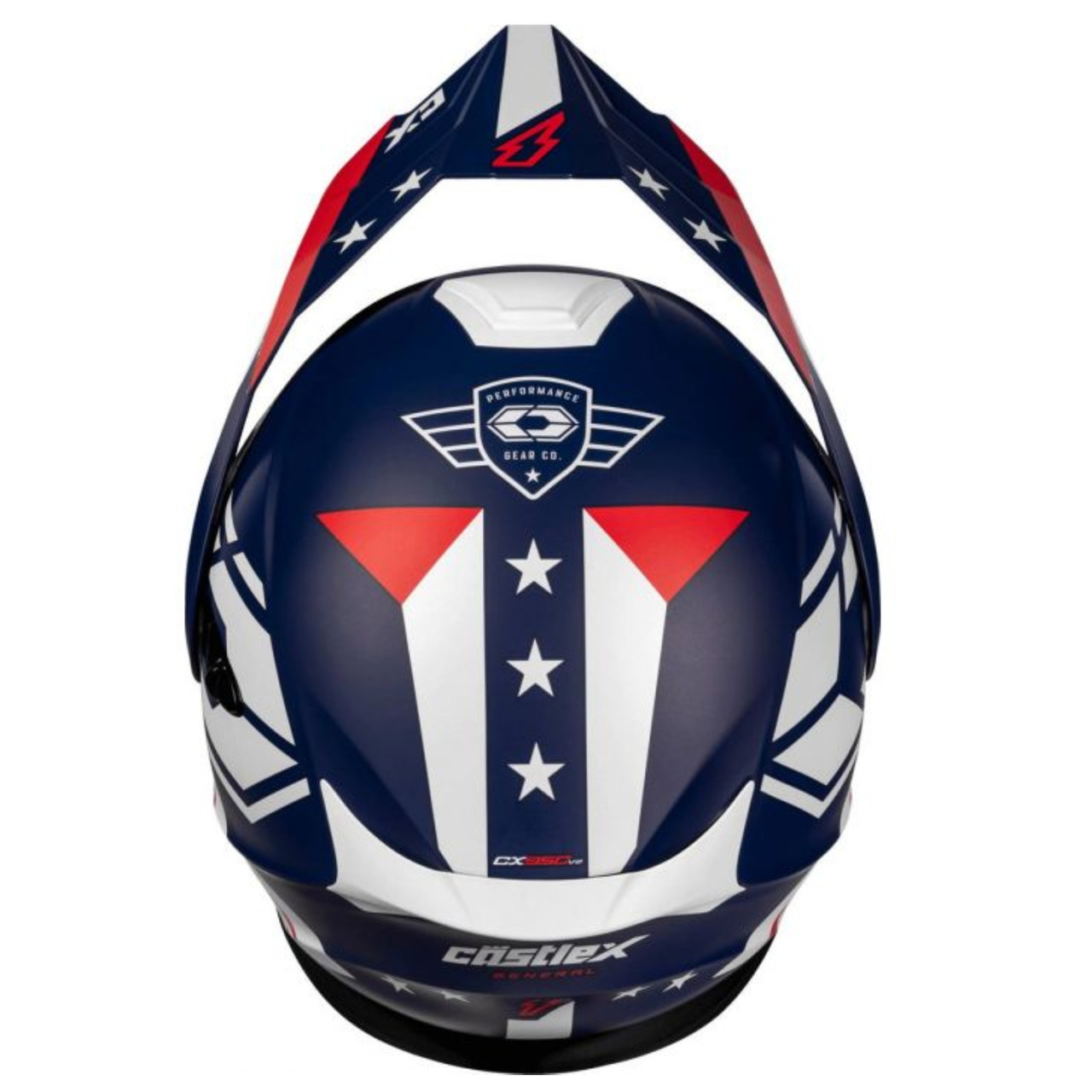 Castle X New Large Matte Red/White/Blue Electric CX950V2 General Helmet 45-22316